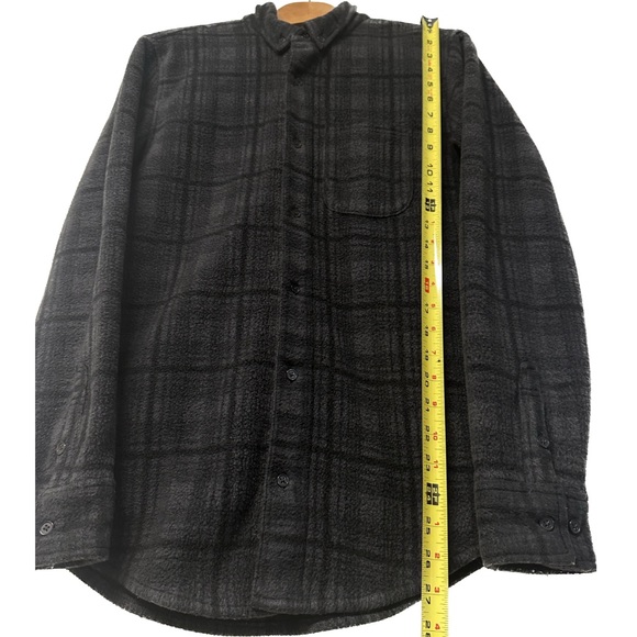 Threads 4 Thought Plaid Print Slim Fit Shirt Jacket Charcoal Sz Small EUC - Picture 6 of 9